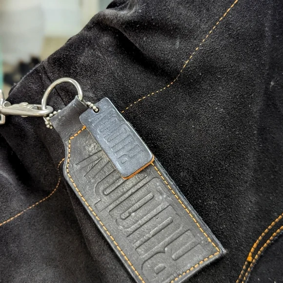 Black Suede Drawstring Backpack - Unbranded - Picture 3 of 9